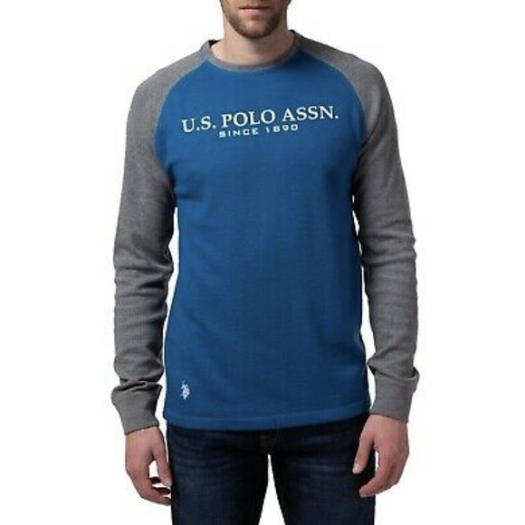 US Polo Assn‎ Sweater Mens Size M Blue Gray Pullover Crew-Neck Knit long sleeve - Picture 3 of 12